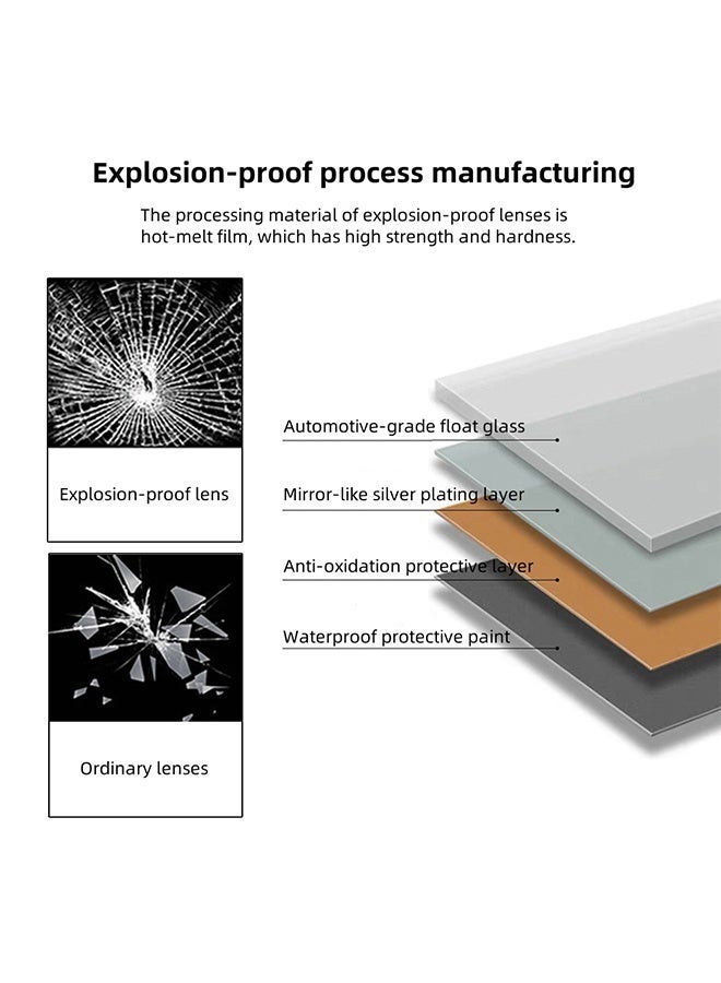 Bathroom Mirror 60x80 cm, Frameless Rectangular Makeup Mirror for Vertical/Horizontal Mount, Wall-Mounted Dressing Mirror Suitable for Bathroom, Vanity, Bedroom - Image 5